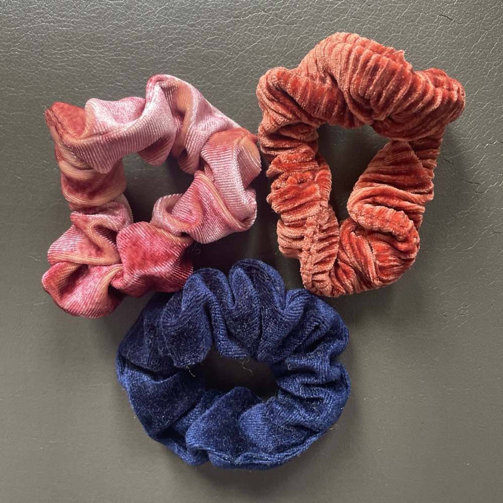 Assorted velvet scrunchies